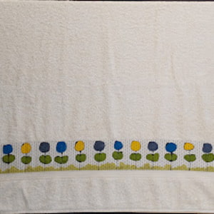 natur Saunahandtuch mit Blumen 
