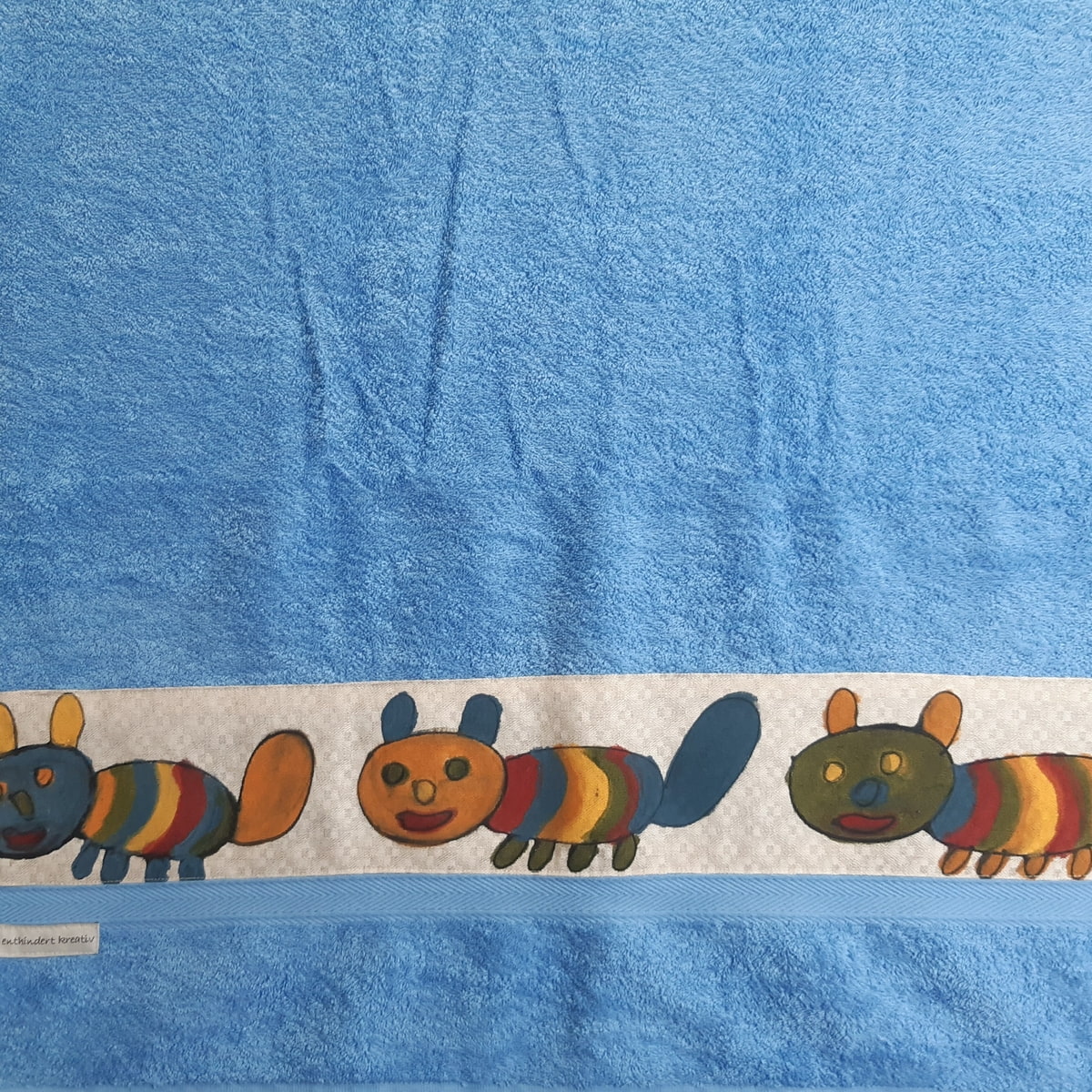 hellblau Badetuch mit Katzen