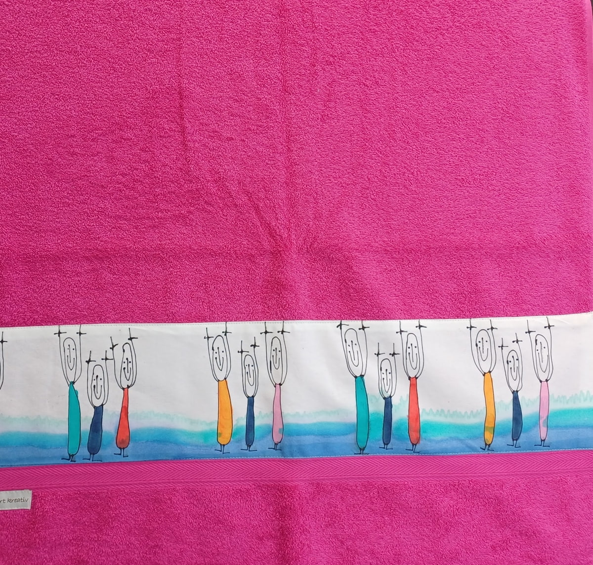 pink Badetuch mit Manderl